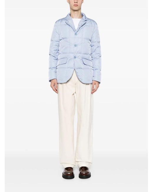 Aspesi Blue Padded Single-Breasted Blazer for men