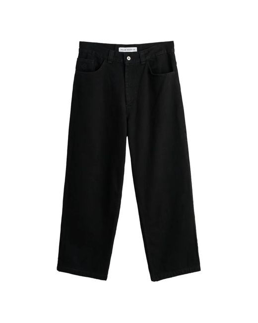 POLAR SKATE Black Cotton Loose-Fit Jeans for men