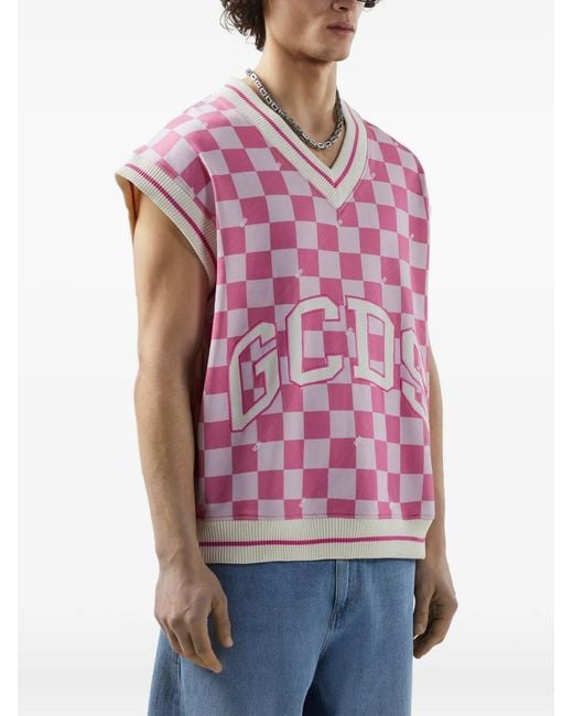 Chaleco A Cuadros Gcds de hombre de color Pink