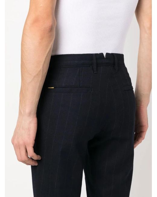 Incotex Blue Pinstripe Tailored Trousers for men