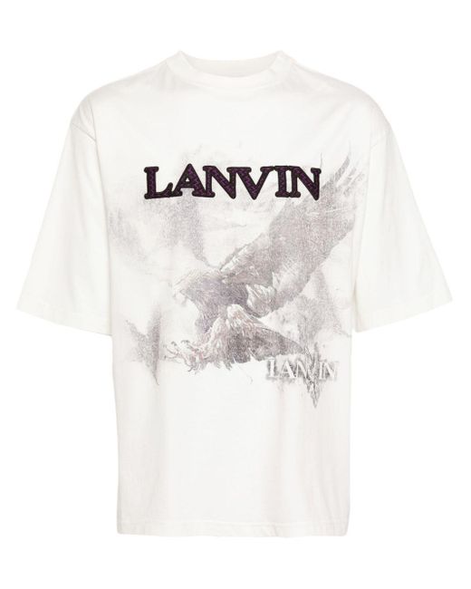 Lanvin White X Future Eagle-Print Cotton T-Shirt for men