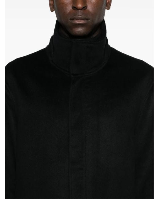 Giorgio Armani Black Brushed Coat for men