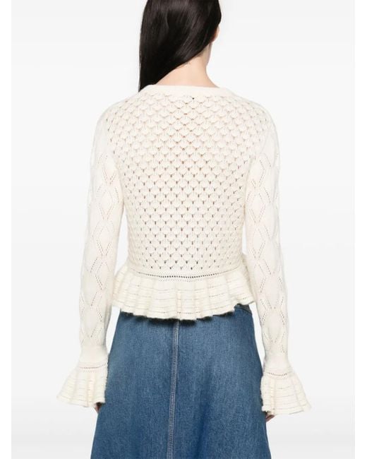 Cardigan Crop Con Volant di Chloé in White