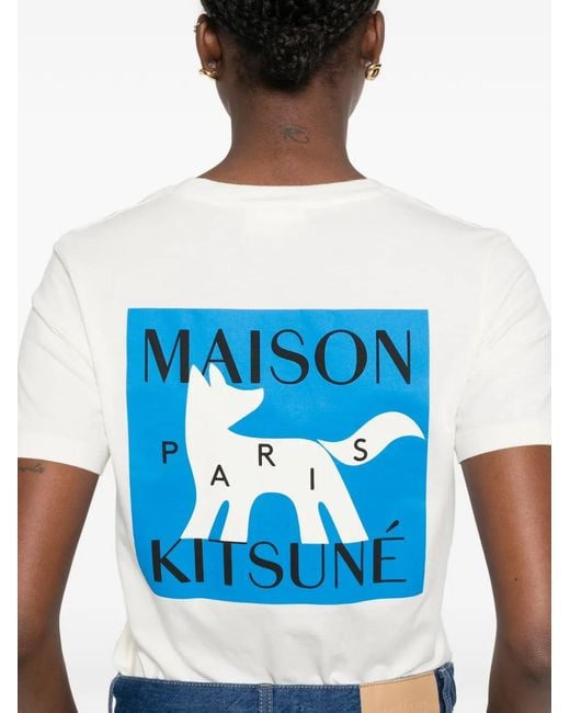 Maison Kitsuné White Printed T-Shirt