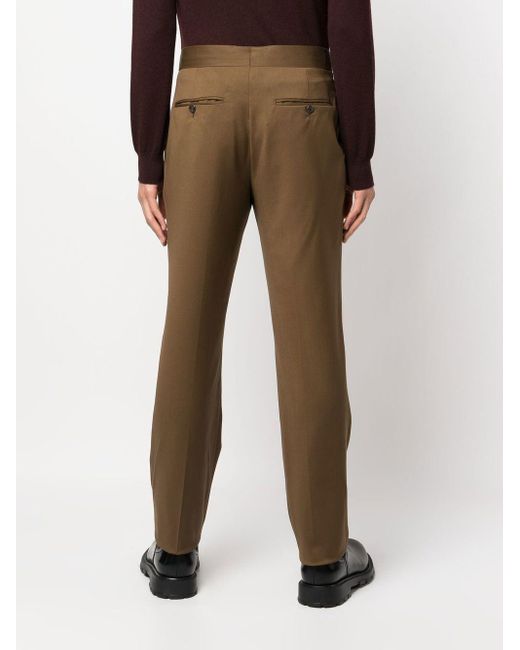 Lardini Brown Pleated Wool Trousers for men