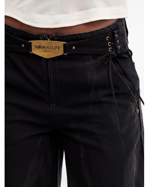 Miss Sixty Black Cotton Wide-Leg Jeans
