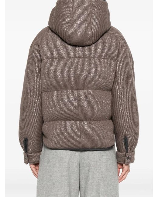 Brunello Cucinelli Gray Cashmere Down Jacket
