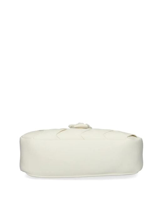 Just Cavalli Natural Woven Buckle-Snake Bag