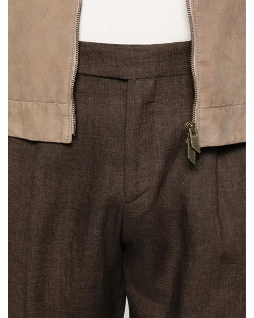 Briglia 1949 Brown Linen Trousers for men
