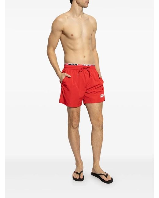 DIESEL Black Sa-Rio Logo Flip Flops for men