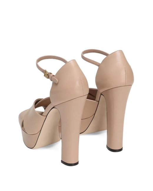 Dolce & Gabbana Natural 135Mm Crossover Platform Sandals