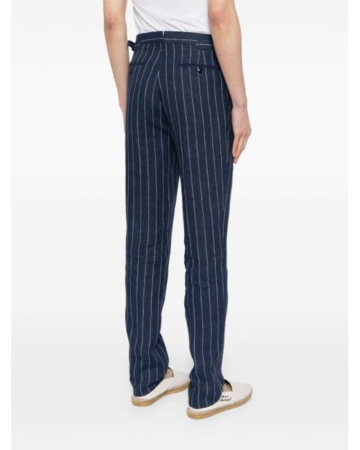Pantalon en lin à coupe droite Polo Ralph Lauren pour homme en coloris Blue