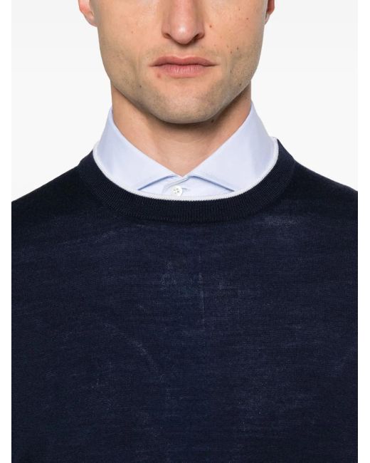 Eleventy Blue Round-Neck Sweater for men