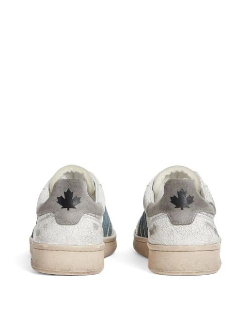 DSquared² White Distressed Boxer Low-Top Sneakers for men