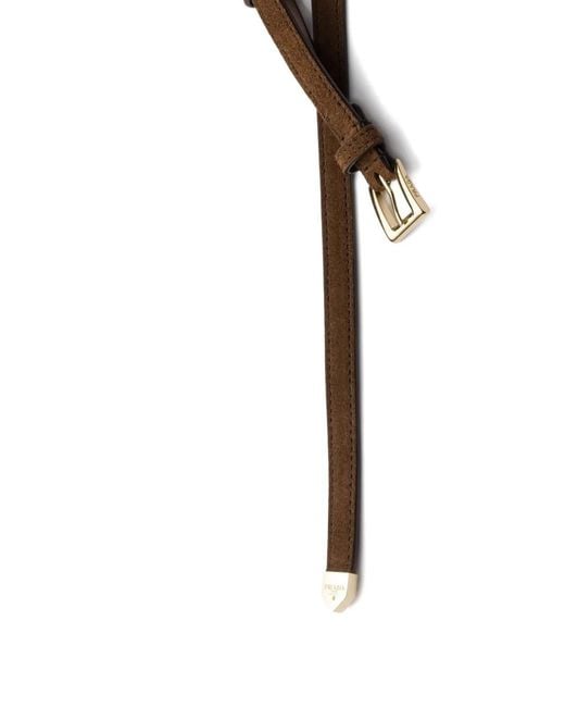 Prada Brown Suede Belt