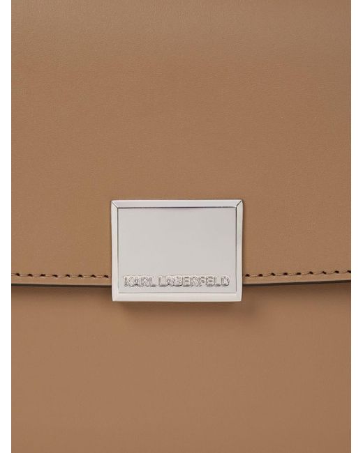 Karl Lagerfeld Brown K/forever Leather Crossbody Bag