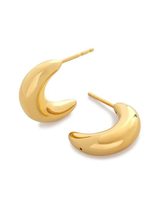 Monica Vinader Crescent Moon フープピアス Metallic