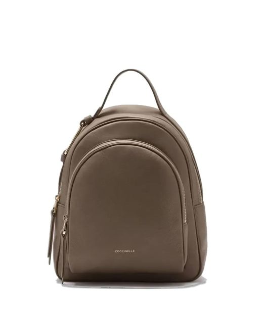 Coccinelle ダブルジップ バックパック Brown