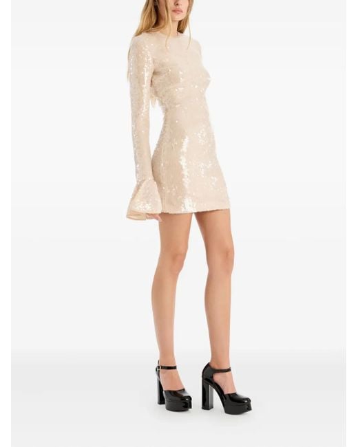 ROTATE BIRGER CHRISTENSEN Natural Sequin Mini Dress