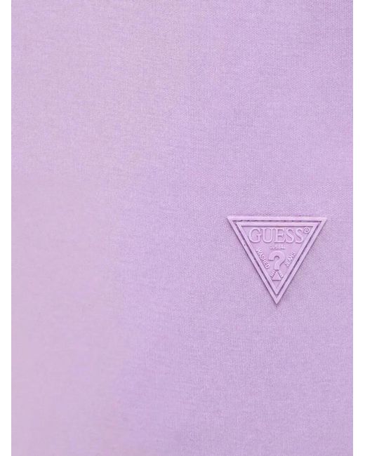 Guess Purple Scuba Drawstring Logo-Patch Shorts