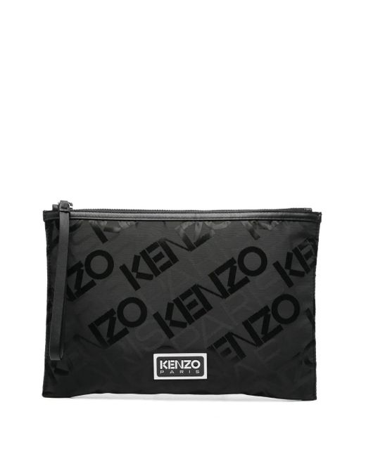 KENZO Black Large Gram Clutch Bag for men