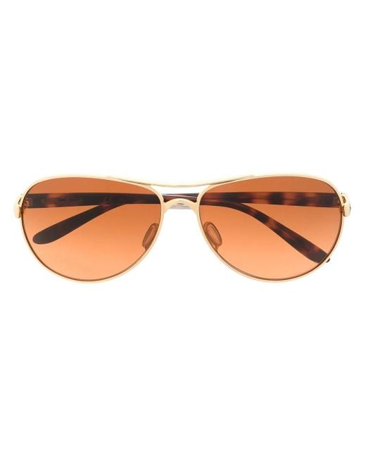 Oakley Brown Feedback Pilot-Frame Sunglasses