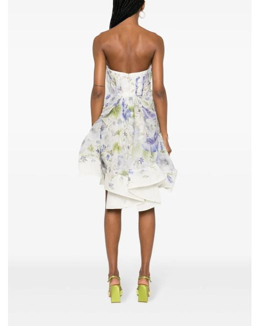 Zimmermann White Natura Draped Mini Dress