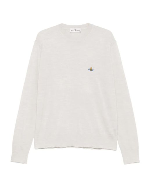 Vivienne Westwood Trui Met Ronde Hals Verfraaid Met Orb-Logo in het White voor heren