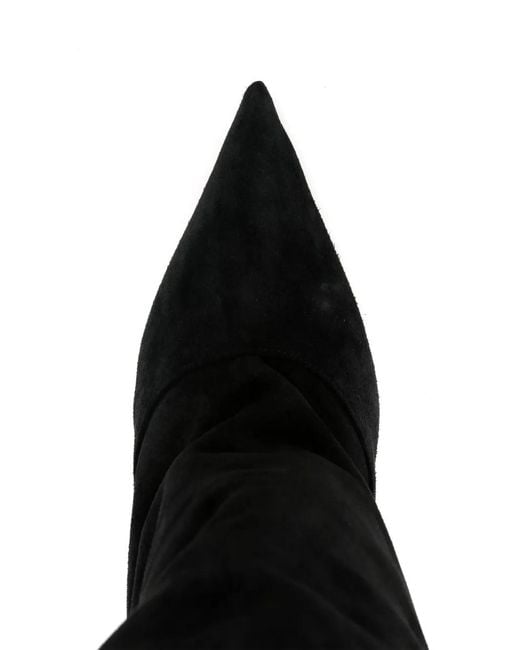 Paris Texas Black 110Mm Suede Boots