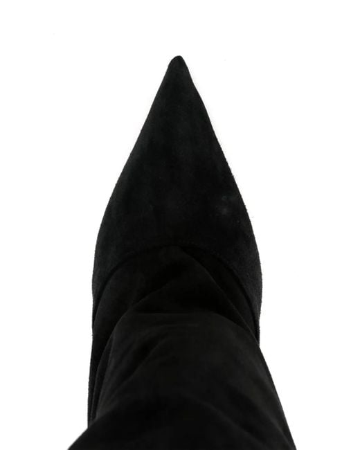 Paris Texas Black 110Mm Suede Boots