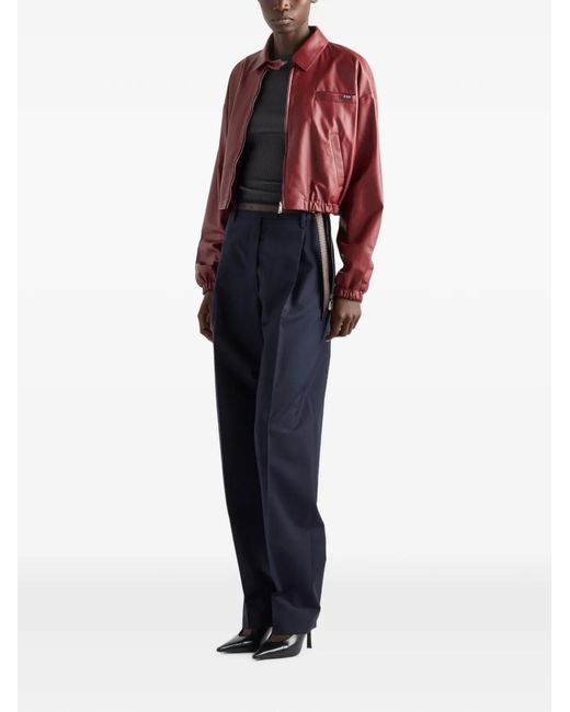 Prada Red Nappa Leather Jacket