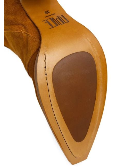 Epice Brown Zari Pointed-Toe Ankle Boots