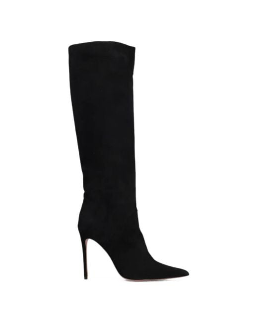 Castagna Black Smirne Pointed-Toe Stiletto-Heel Boots