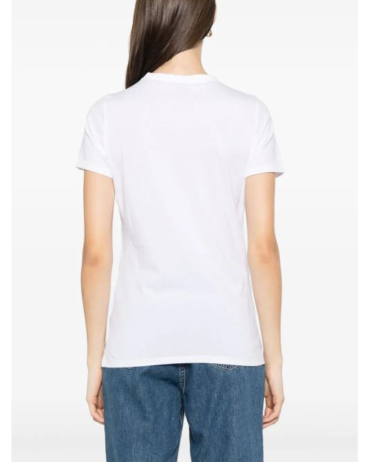 Boss White Floral-Print T-Shirt