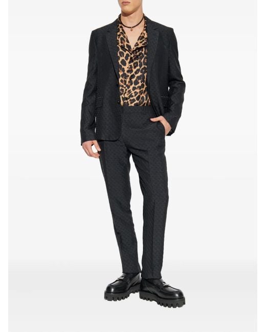 McQueen Blue Skull-Pattern Trousers for men