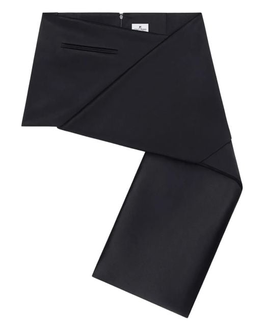 Courreges Black Folded Panelled Mini Skirt