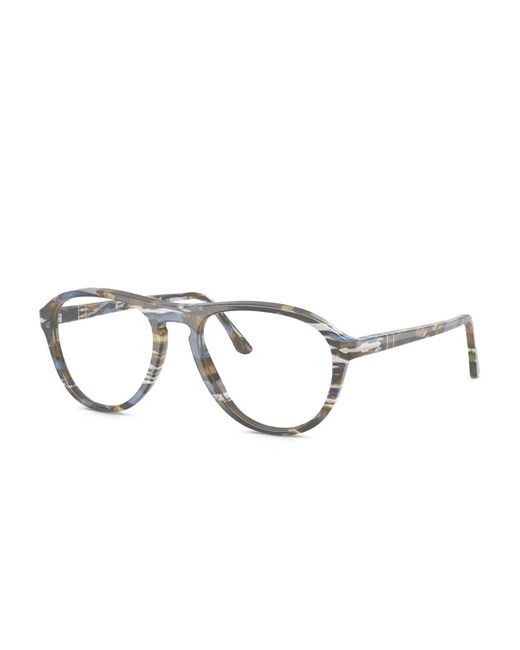 Persol Gray Round-Frame Glasses