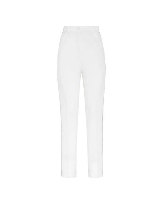 Philipp Plein White Cady Office Tailored Trousers