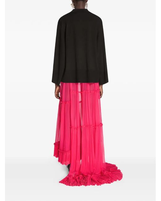 Dries Van Noten Black Buttoned Polo Top