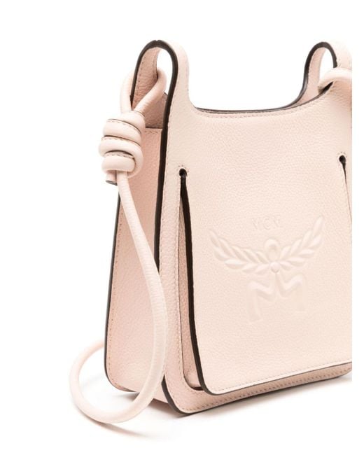 MCM Pink Mini Himmel Leather Crossbody Bag