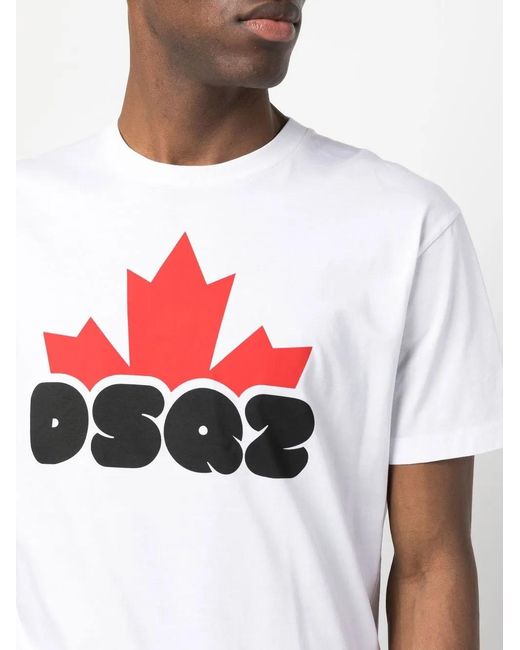 DSquared² Red Logo Cotton T-shirt for men