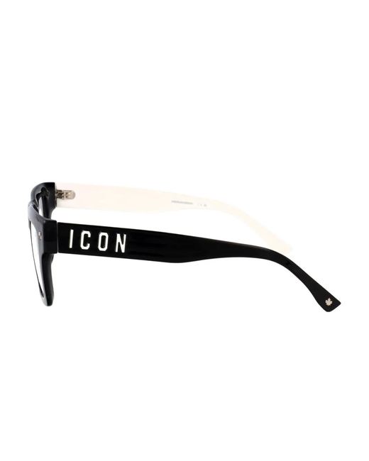 Occhiali Icon Squadrati di DSquared² in Black da Uomo