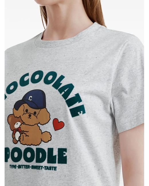 Chocoolate Gray T-Shirt À Logo Imprimé