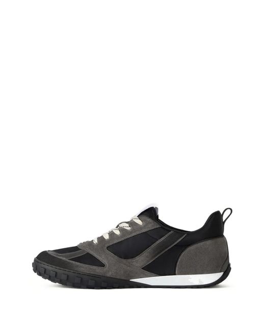 Givenchy Black Glide Suede-Panel Sneakers for men