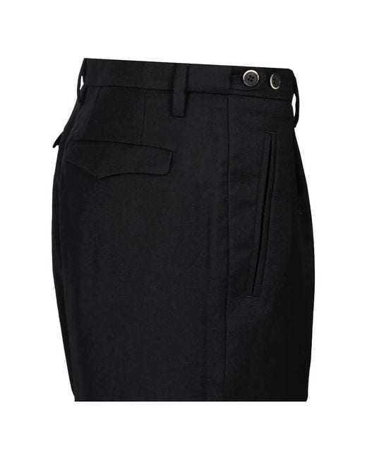 Barena Black Masco Flan Pleated Trousers for men