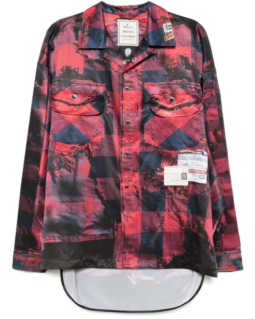 Camicia A Maniche Lunghe di Maison Mihara Yasuhiro in Red da Uomo