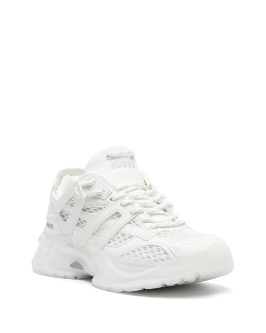 Guess White Mesh Sneakers