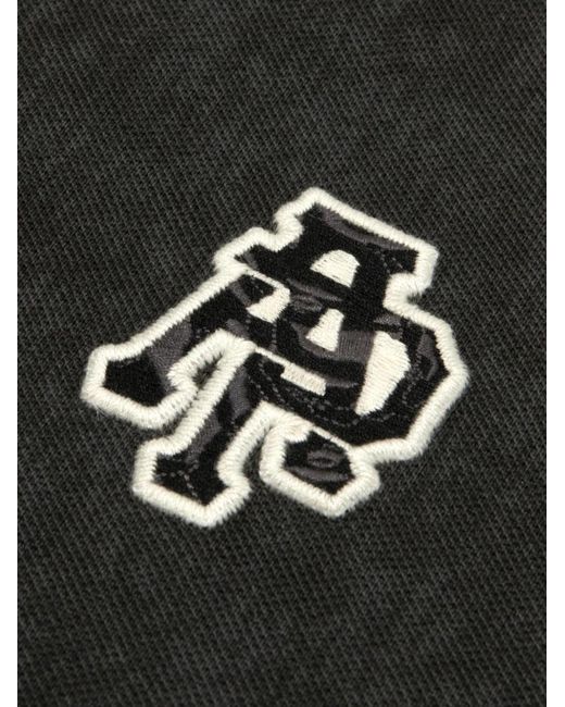 Aape By A Bathing Ape Black Logo-Patch Polo Shirt for men