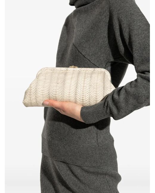 Jimmy Choo Natural Skylar Chain-Strap Clutch Bag