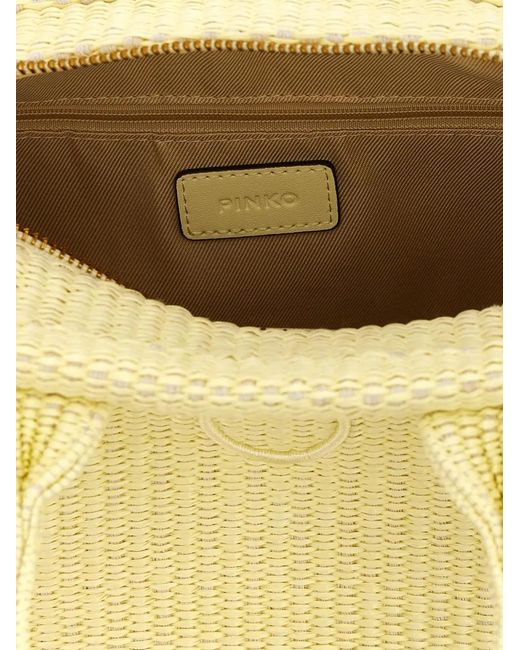 Pinko Yellow Beach Mini Tote Bag